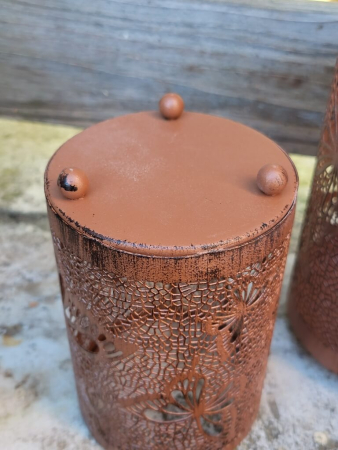 Edelrostoptik Windlichter Schmetterlinge, 3er Set