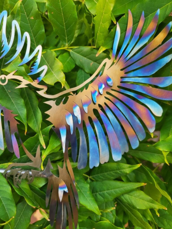 Edelstahl Kakadu am Stab