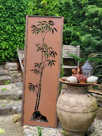 Preview: Edelrost Paravent Schirmbambus