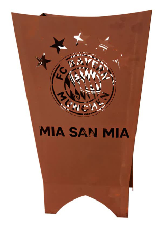 FC Bayern Edelrost Feuerkorb Mia san Mia