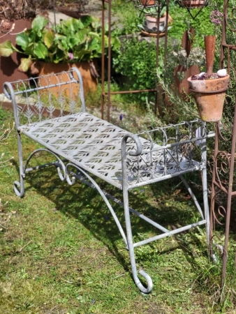 Shabby Chic Gartenbank Karin, grau