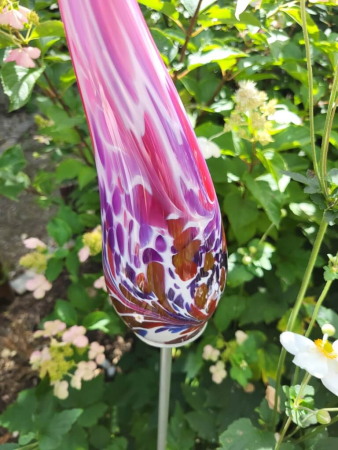 Glasflamme Malve, zum Stecken
