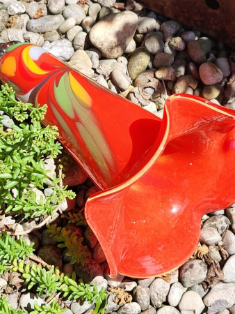 Glas Glockenblume Rot, zum Stecken