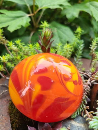 Edelrost Glasblume Ufo, red