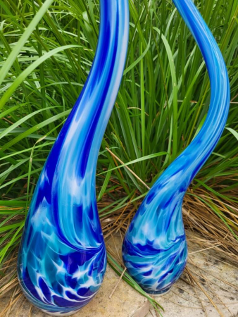 Glasflamme Azur, zum Stecken