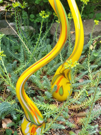 Glasflamme gelb, zum Stecken