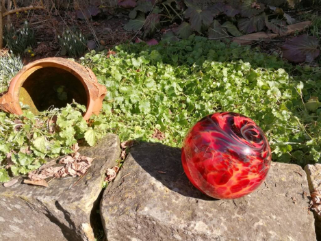 Preview: Ersatzglaskugel rot, M8 Gewinde