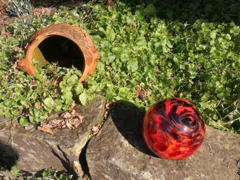 Preview: Ersatzglaskugel rot, M8 Gewinde