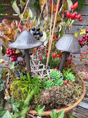 Preview: Gusseisen Schwammerl (Pilze) zum Stecken, 2er-Set