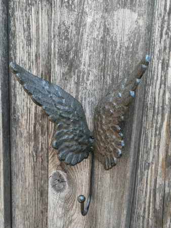Wandhaken Engelsflügel aus Gusseisen