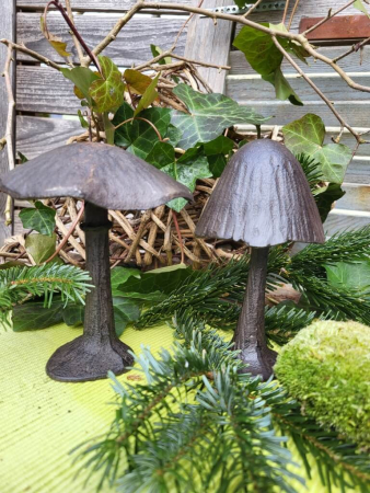 Preview: Gusseisen Pilz zum Stellen, flacher Hut