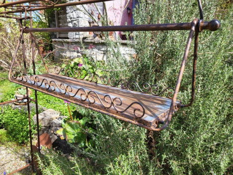 Preview: Rostoptik Hängetisch, dunkelbraun