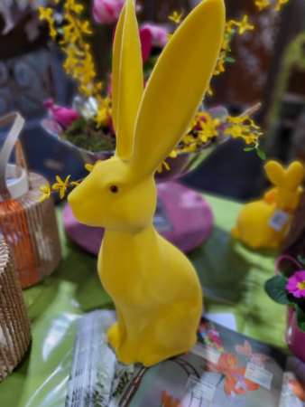 Dekohase Gelb, beflockt, groß