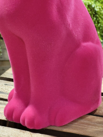 Preview: Dekohase Pink, beflockt, groß