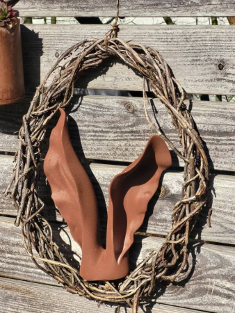 Preview: Kunststoff Hasenohren Rostoptik, zum Stellen