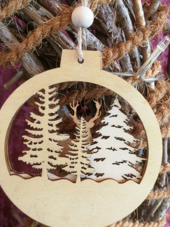 Preview: Holzhänger Forest, Hirsch Sven seitlich