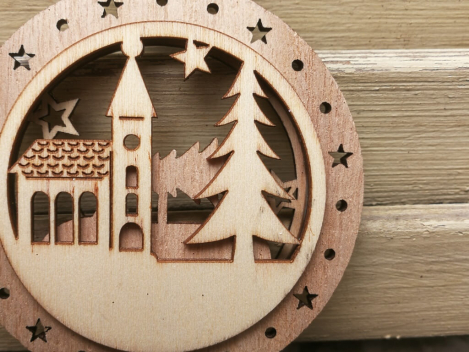 Preview: Holzhänger Winterland, Auto-Baum