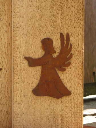 Preview: Kerze Johann aus Holz und Edelrost