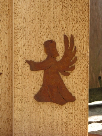 Kerze Johann aus Holz und Edelrost, 2 Größen