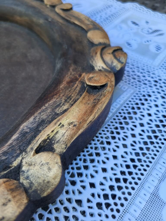 Holz Tablett, schwarz-gold
