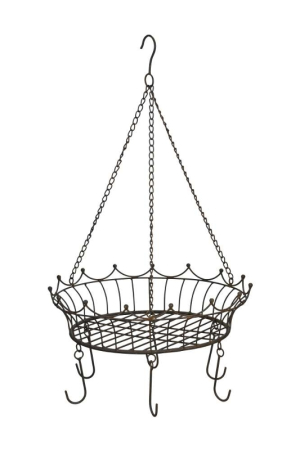 Preview: Hängekorb Xenia mit Haken, dunkelbraun