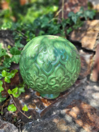 Keramik Gartenkugel grün, Biagio