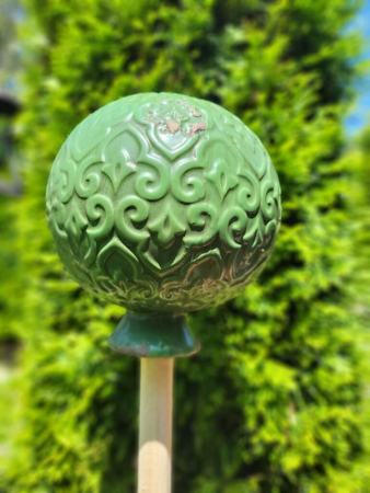 Keramik Gartenkugel grün, Biagio