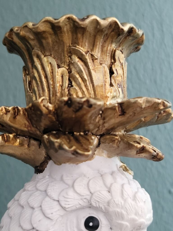 Kerzenleuchter Papagei weiß, Polyresin