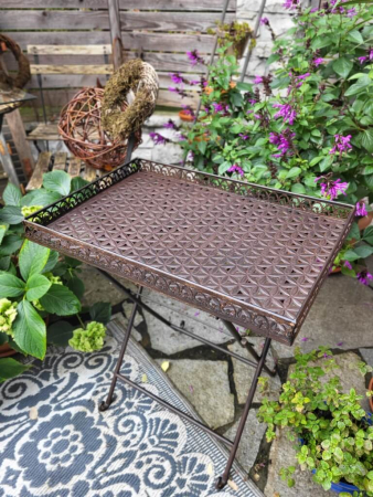 Preview: Klapptisch Carpani aus Metall, dunkelbraun lackiert