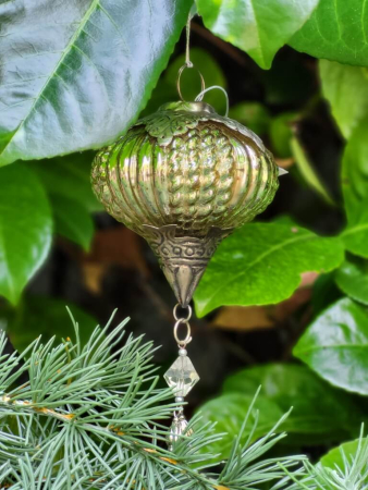 Christbaumkugel Vitreous Ornament, altsilber