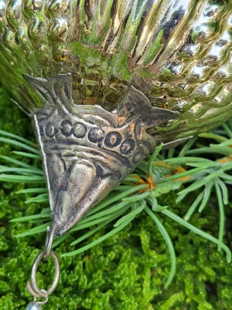 Christbaumkugel Vitreous Ornament, altsilber