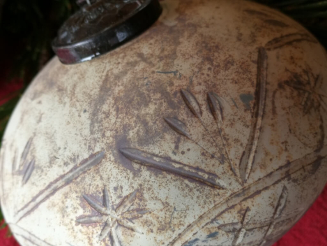 Preview: Christbaumkugel Xandra Tropfen, creme-braun