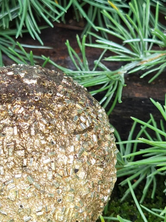 Christbaumkugel Dost, gold, Kunststoff