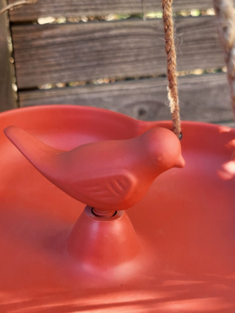 Preview: Kunststoff Futterschale/Vogelbad Lavena, Blume orange