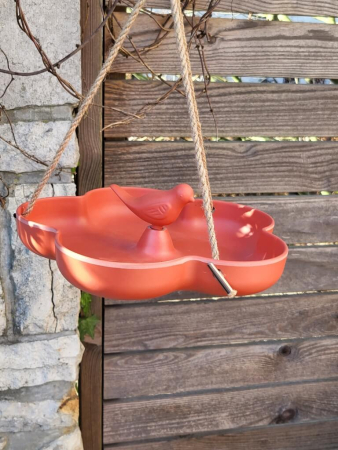 Preview: Kunststoff Futterschale/Vogelbad Lavena, Blume orange