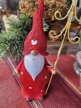 LED Nikolaus mit Baum rechts, rot