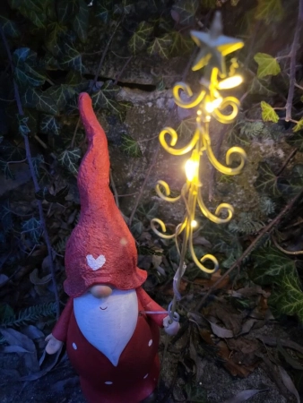 LED Nikolaus mit Baum rechts, rot