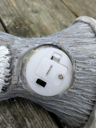 Preview: LED Nikolaus mit Stern oben, grau