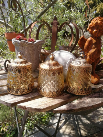 LED Windlicht Samarkant, gold