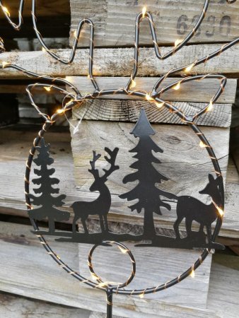 Preview: LED Gartenstecker Rentier