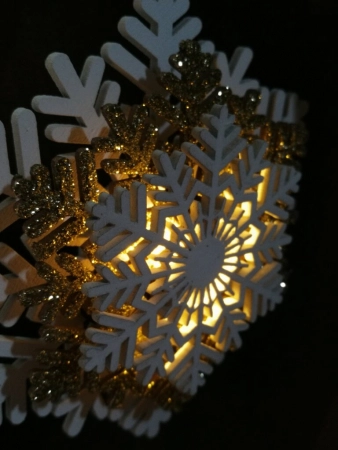 LED Holzstern Flocke