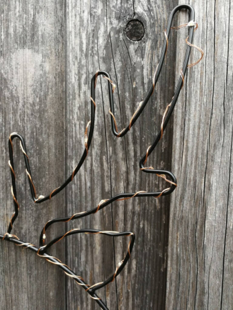 Preview: LED Kranz zwei Rentiere