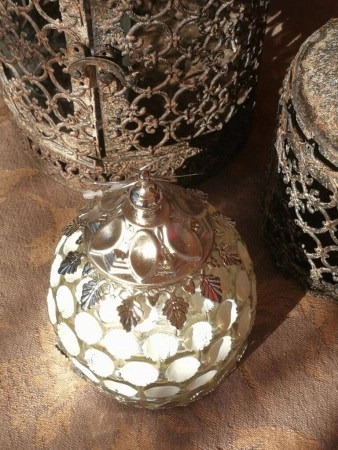 Glaswindlicht LED bauchig weiß