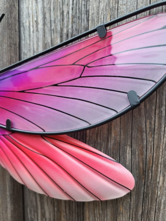Boho Libelle zum Hängen, Glas-Metall, pink