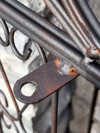 Eckregal Sabina aus Metall, klappbar, anthrazit-braun