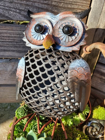 Metall Eule Nobby zum Stellen, 3D