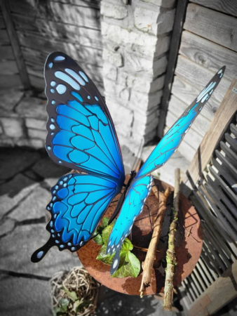 Metall Schmetterling Floriana, türkis-blau