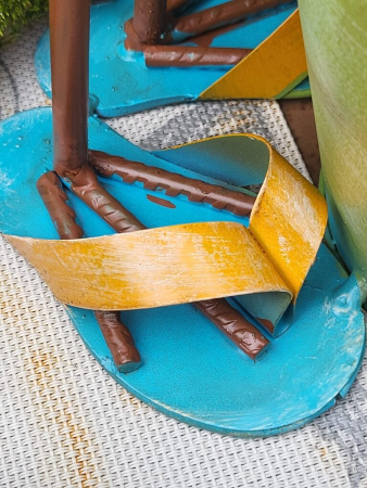 Preview: Metall Hahn Leopold zum Bepflanzen