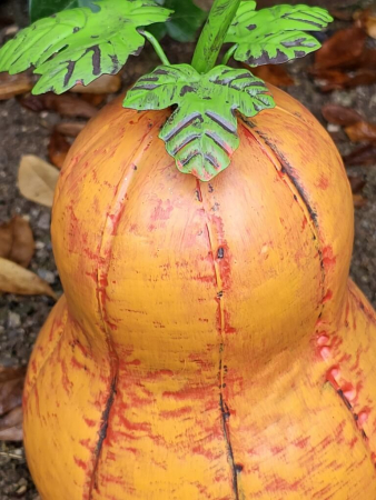 Preview: Metallkürbis flaschenförmig, orange
