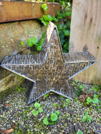 Preview: Metallstern zum Stellen, schwarz-gold